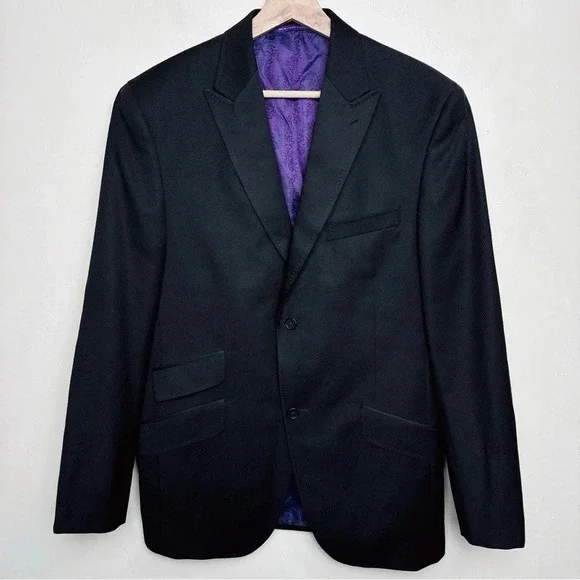 Ted Baker Mens Size 40R Wool Black Endurance Jewel Fit Blazer